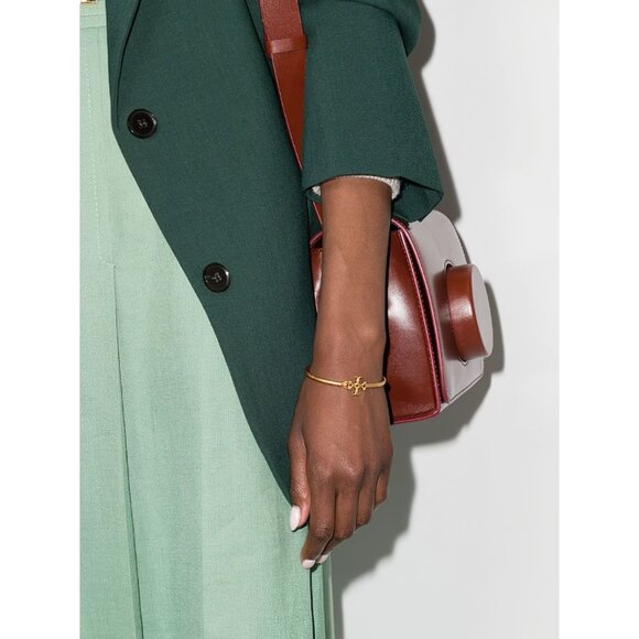 Tory Burch Eleanor Hinged Cuff Bracelet Gold OS - Picture 3 of 12